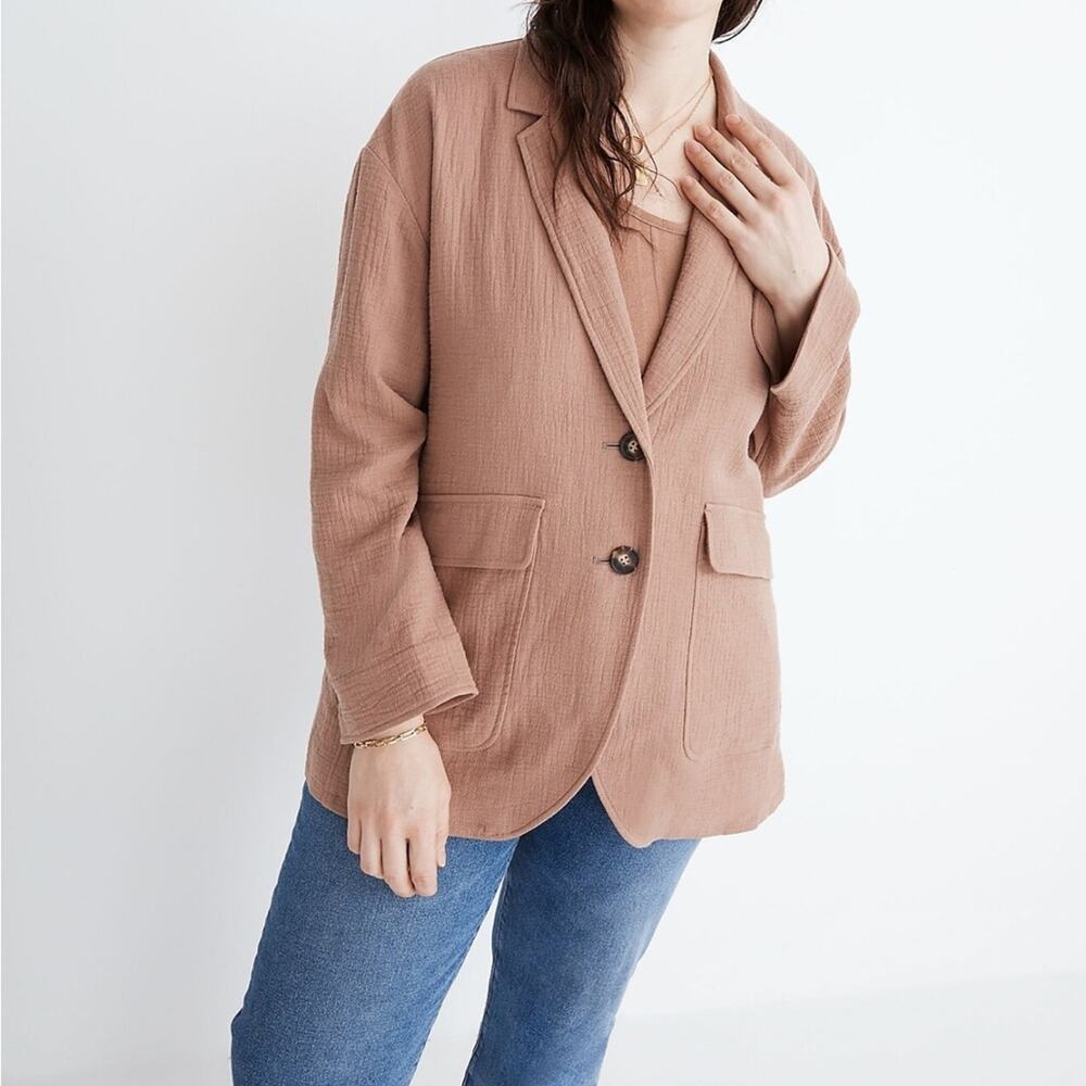 Madewell Cotton-Linen Relaxed Larsen Blazer